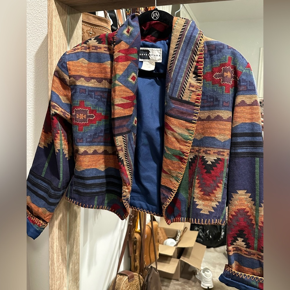 Vintage Southwestern Print Blazer